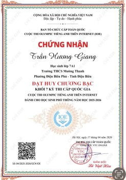 HỌC SINH TRƯỜNG THCS MƯỜNG THANH THAM GIA KỲ THI IOE CẤP QUỐC GIA NĂM HỌC 2025-2026