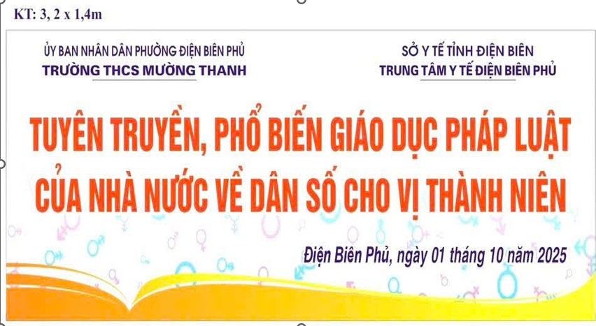 TRƯỜNG THCS MƯỜNG THANH TỔ CHỨC CHƯƠNG TRÌNH NGOẠI KHÓA "TUYÊN TRUYỀN, PHỔ BIẾN GIÁO DỤC PHÁP LUẬT CỦA NHÀ NƯỚC VỀ DÂN SỐ CHO VỊ THÀNH NIÊN, THANH NIÊN", NĂM HỌC 2025-2026.